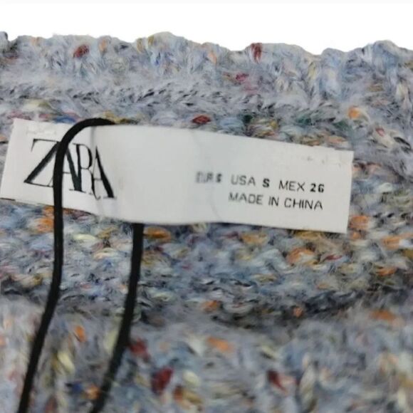 NEW Zara Wool Blend Boxy Popcorn Knit Crewneck Longsleeve Sweater Size Small - Picture 7 of 10